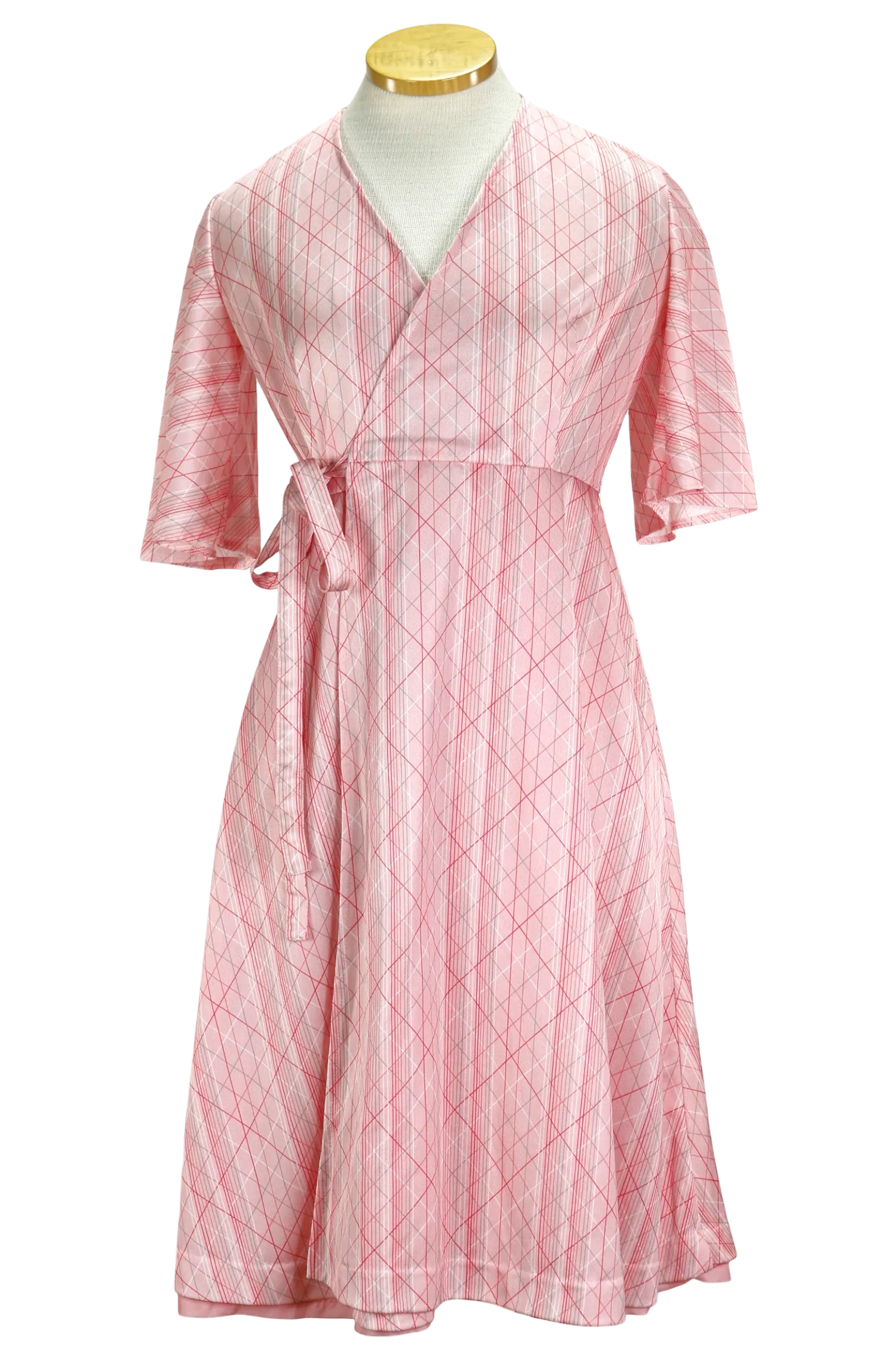 80s Puccini Pink Wrap Dress     w25-30