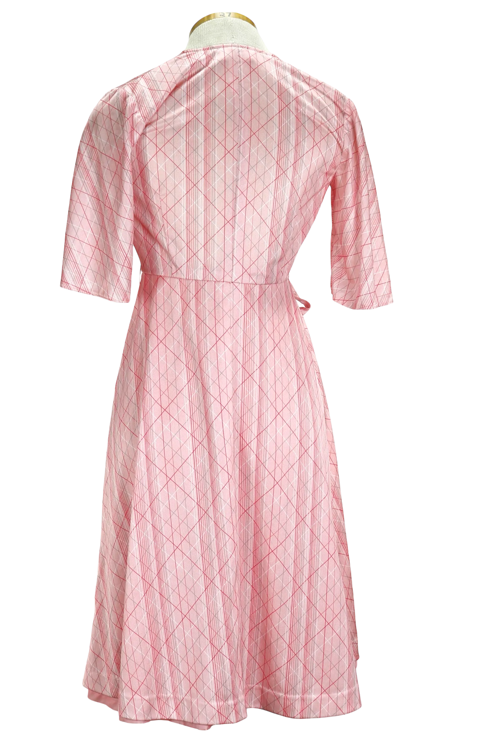 80s Puccini Pink Wrap Dress     w25-30