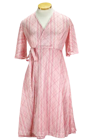 80s Puccini Pink Wrap Dress     w25-30