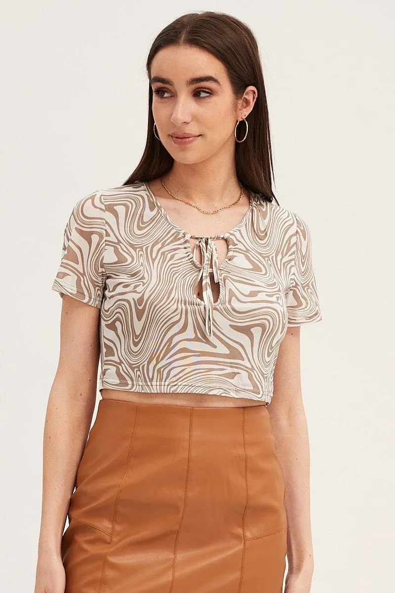 Abstract Print Top Mesh