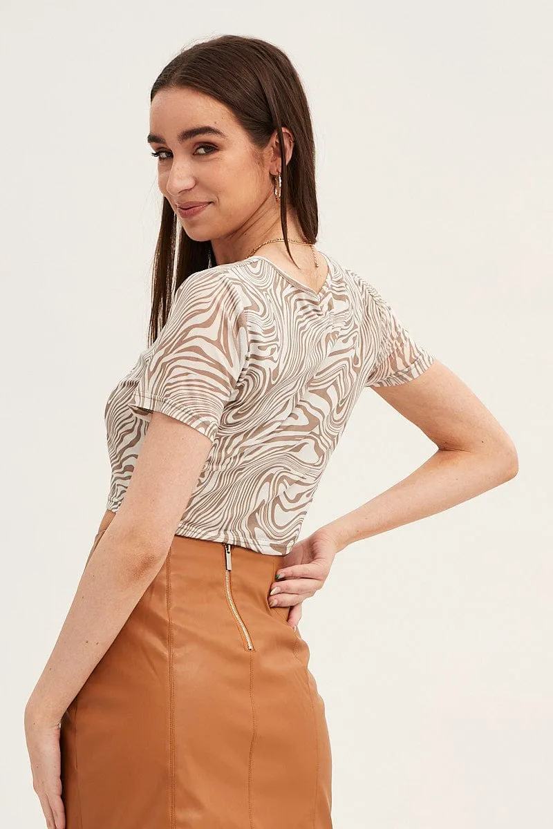 Abstract Print Top Mesh