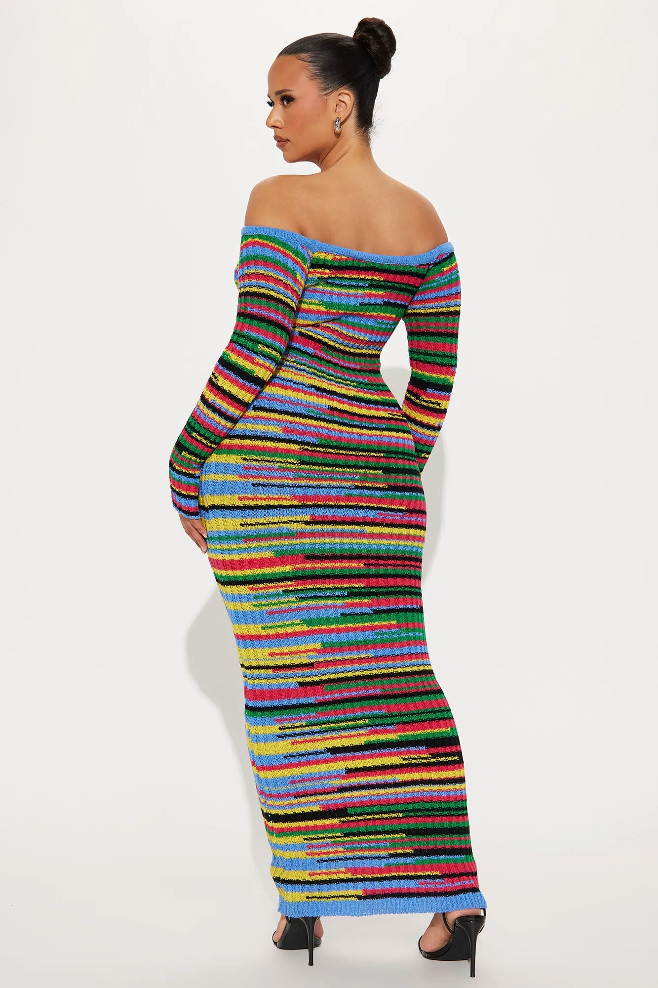 Amelia Striped Sweater Maxi Dress - Multi Color