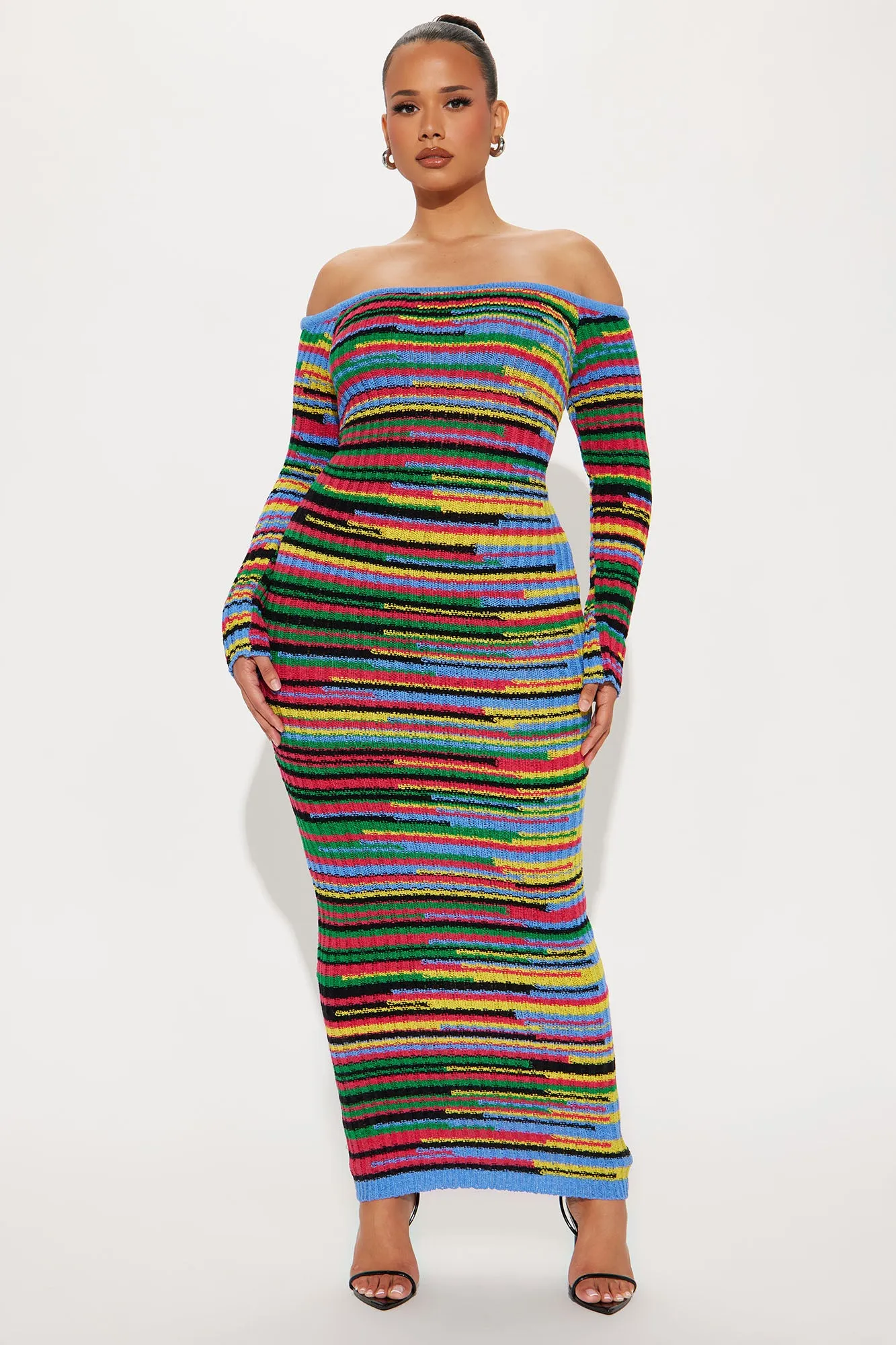 Amelia Striped Sweater Maxi Dress - Multi Color