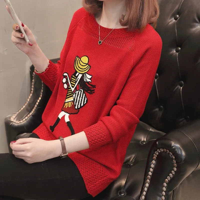 Autumn Winter For Womens Cashmere Sweater Thick Fashion Loose