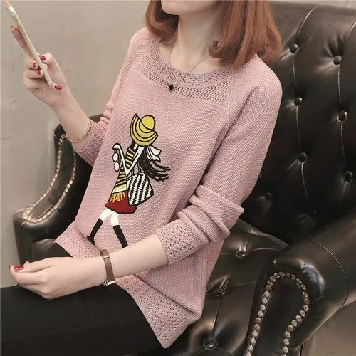 Autumn Winter For Womens Cashmere Sweater Thick Fashion Loose