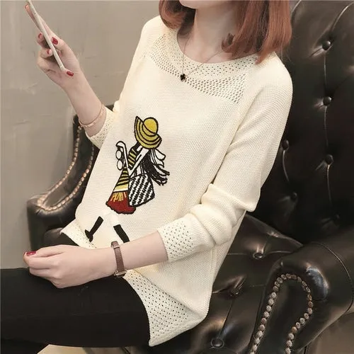 Autumn Winter For Womens Cashmere Sweater Thick Fashion Loose