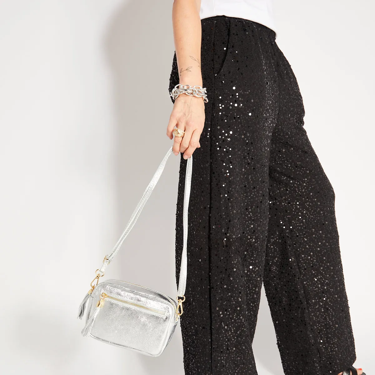 Black Sequin Trousers