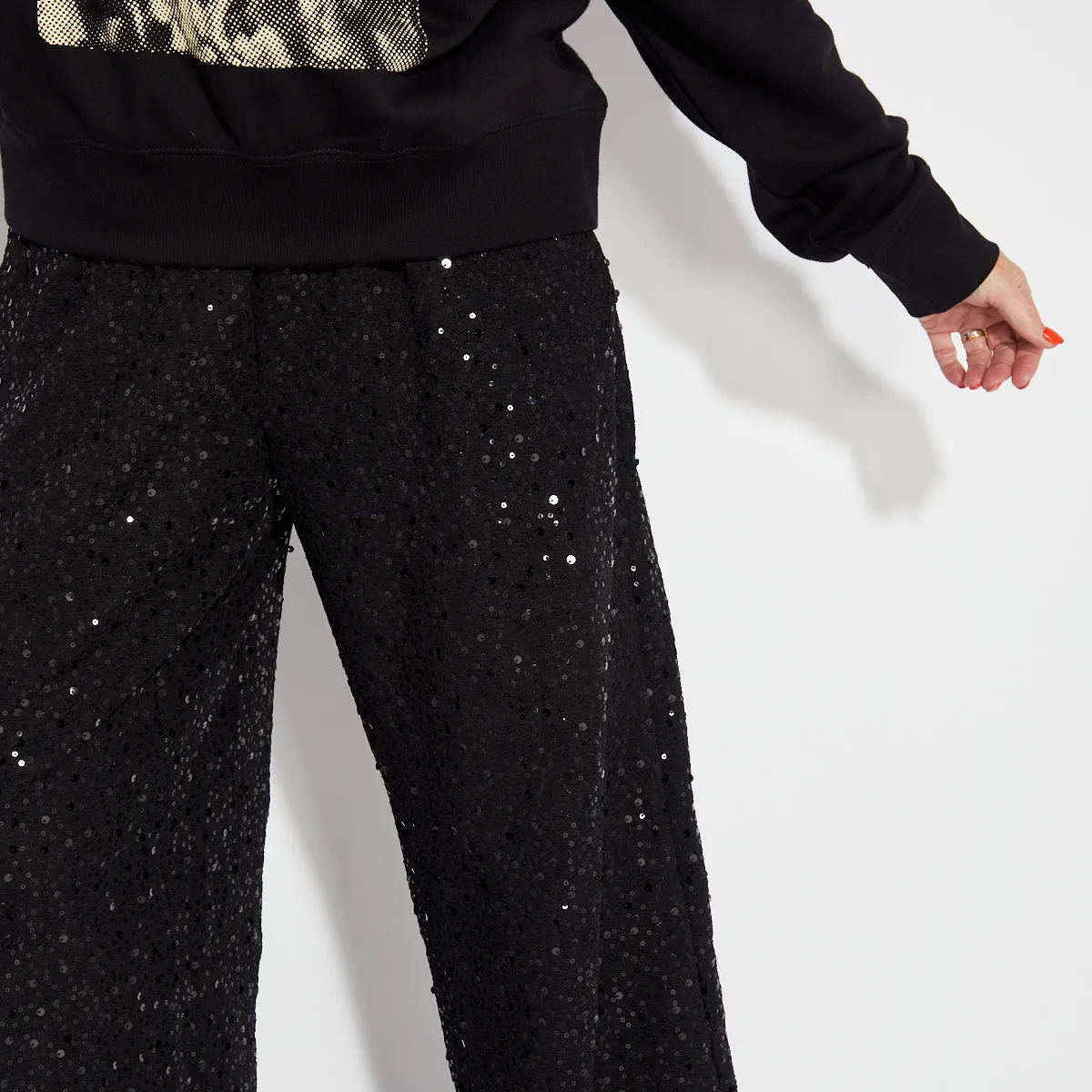 Black Sequin Trousers