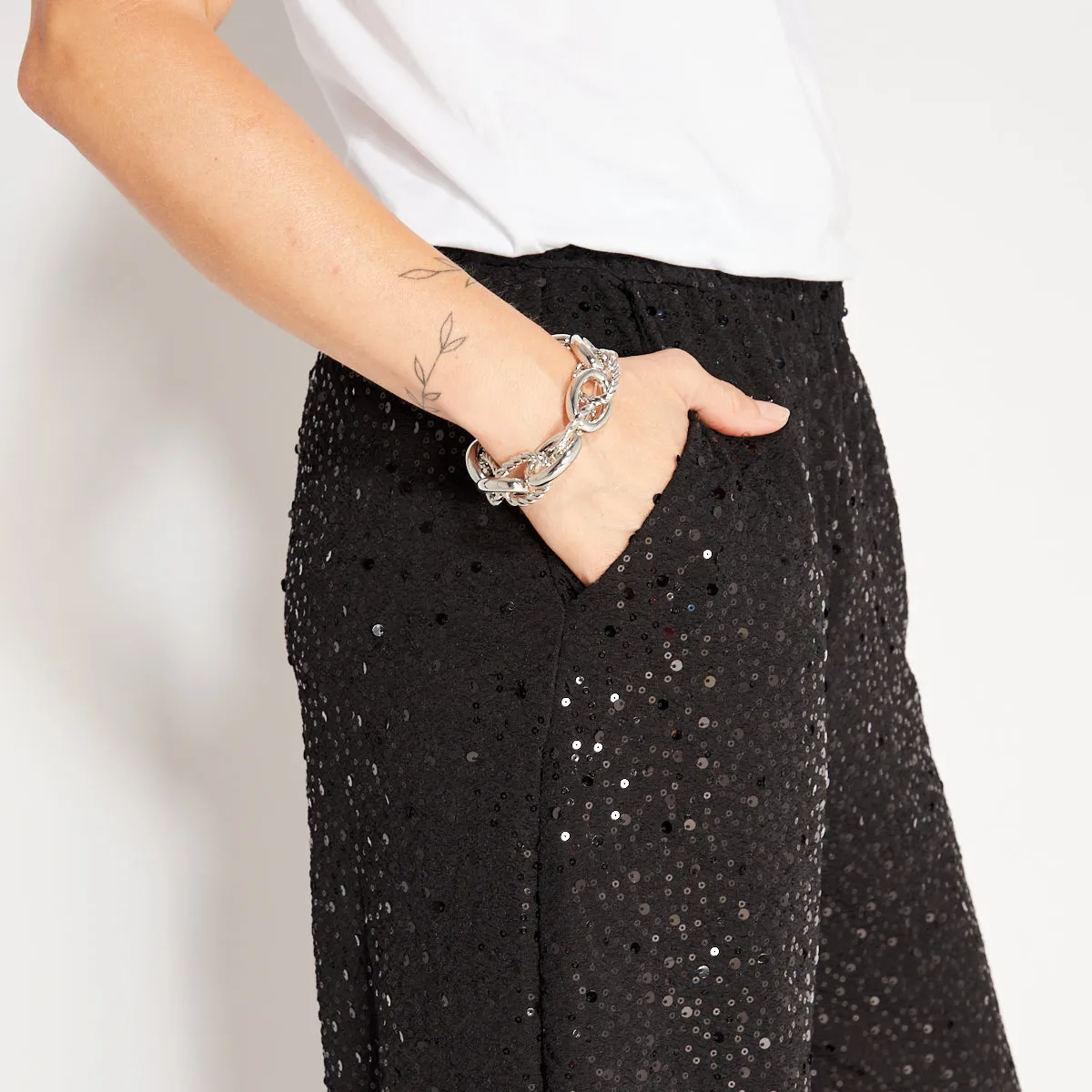 Black Sequin Trousers