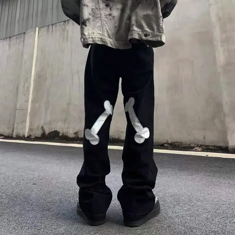 Bone Hands Embroidery Pants