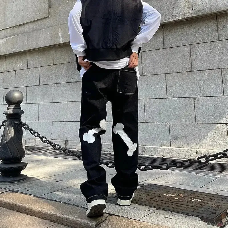 Bone Hands Embroidery Pants