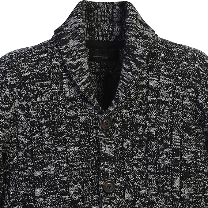 Boy's 100% Cotton Knitted Shawl Collar Cardigan Sweater - Charcoal