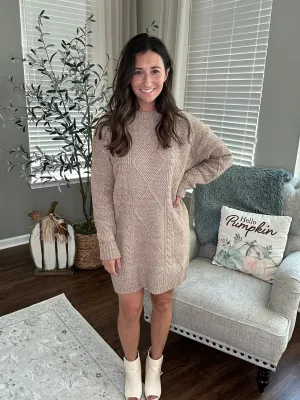 Cable Knit Sweater Dress