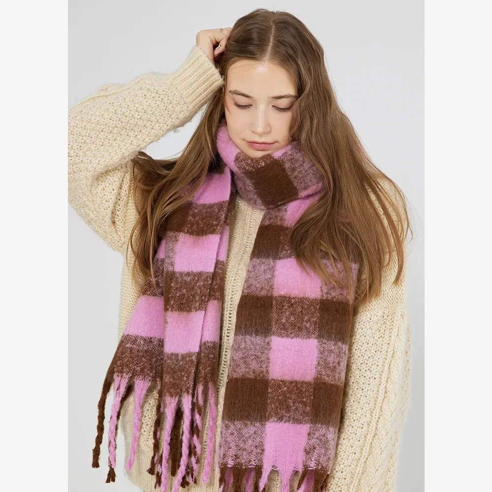 Cashmere Scarf Women Fall Winter Two Color Checkerboard Plaid Long Scarf