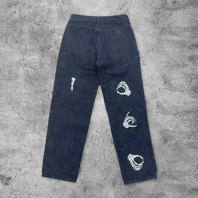 Casual Skull Gesture Jeans