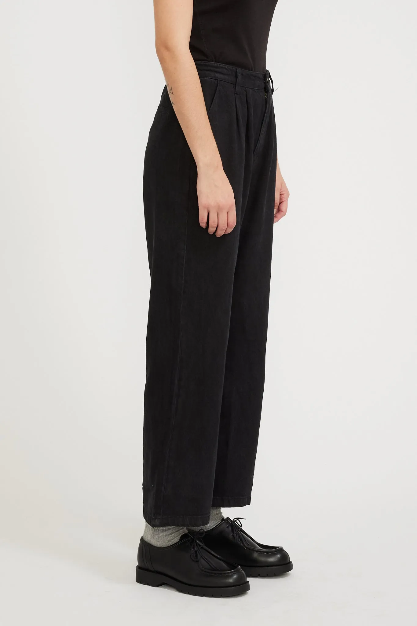 Chloe Pleat Pant Lyocell Jet Black