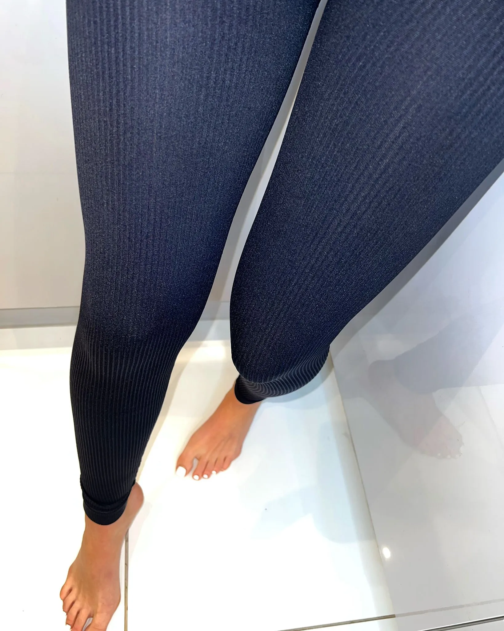 ‘Chrissy’ Black Ribbed Leggings