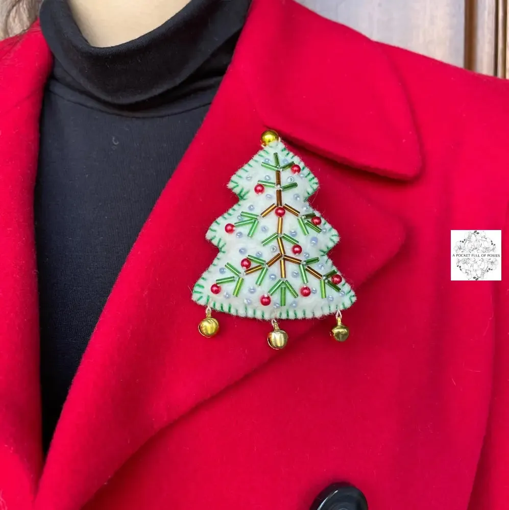 Christmas Wool Felt Brooches | Christmas Tree Pins Made in Kyrgyzstan | Festive Accessories | Handmade | Handcrafted Designs