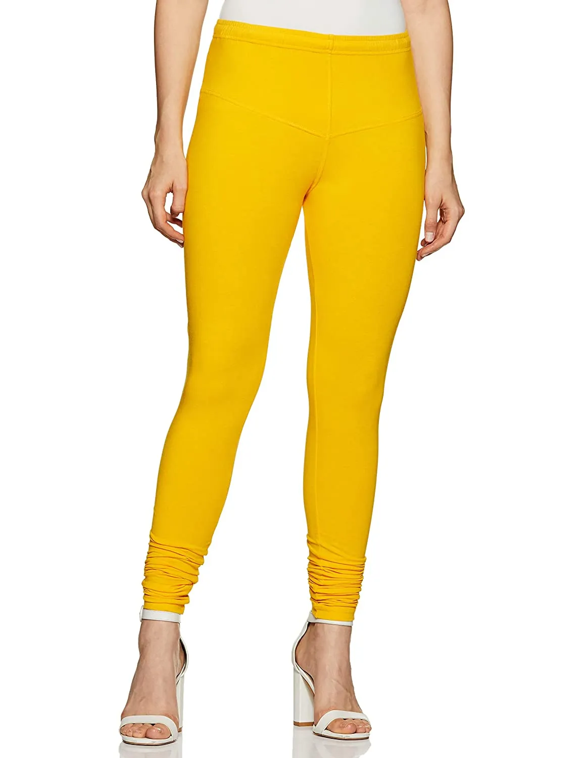 churidar Yellow and White Leggings for ladies (Pack of 2)