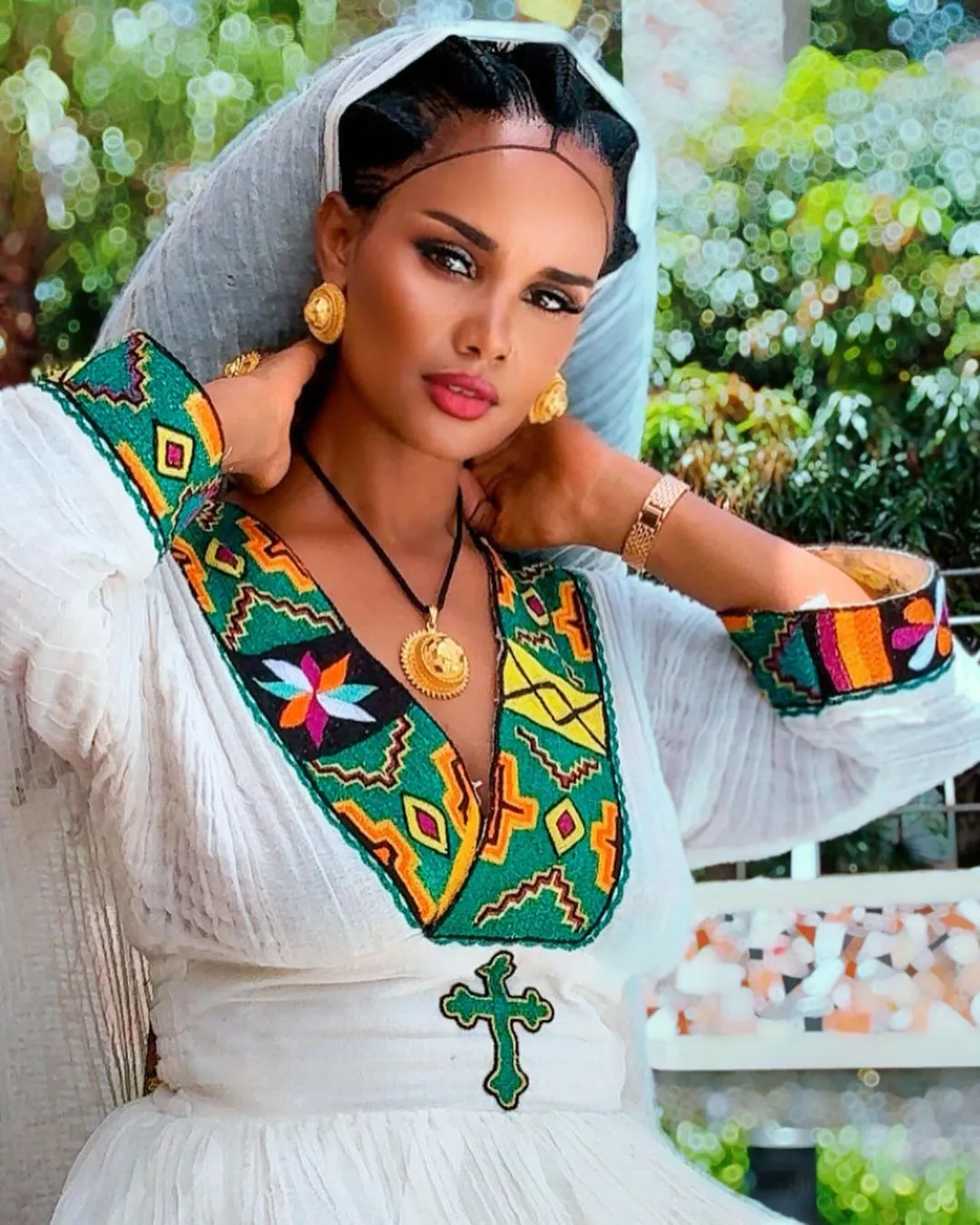 Colorful Pattern Habesha Dress Exquisite Ethiopian Dress For Any Occassion