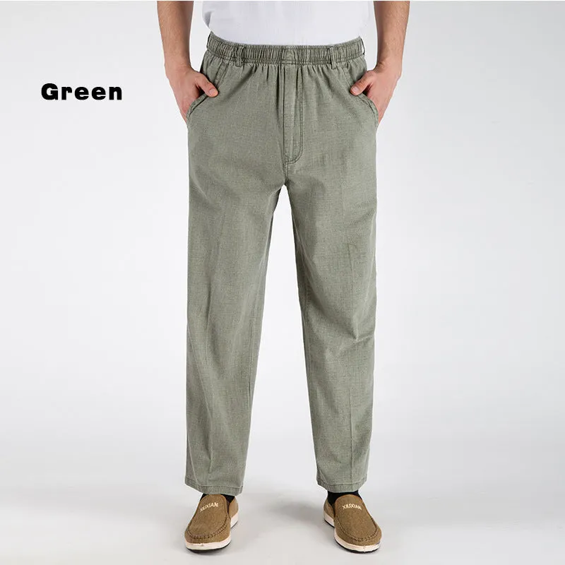 Comfortable High Waist Straight Casual Linen Trousers