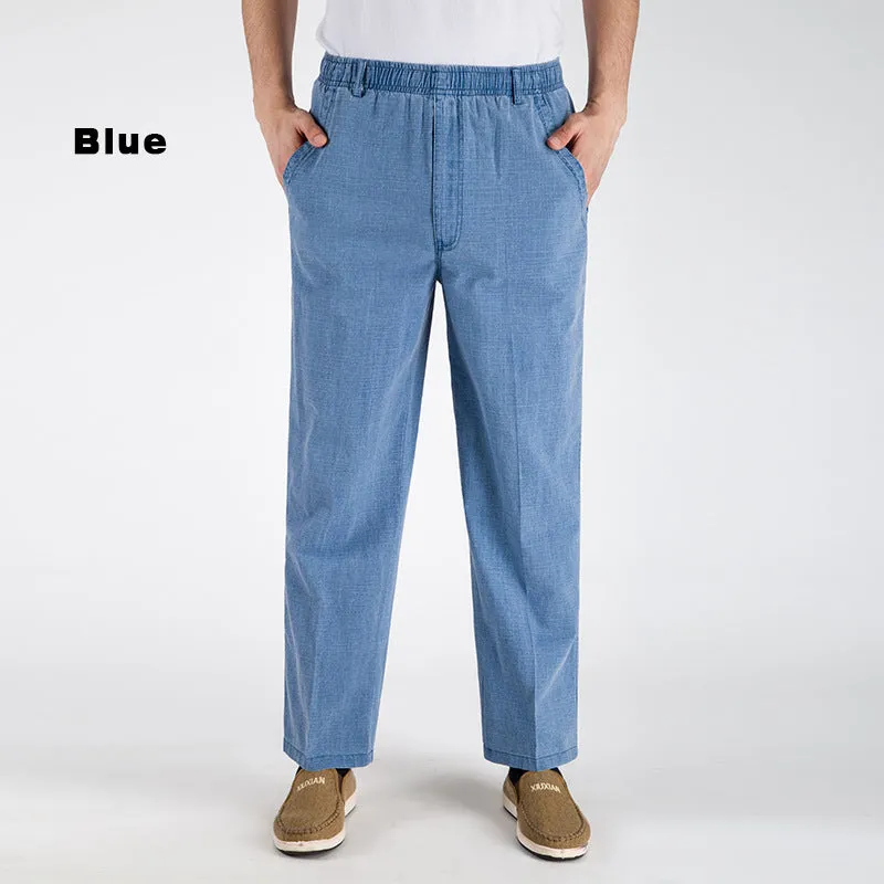 Comfortable High Waist Straight Casual Linen Trousers