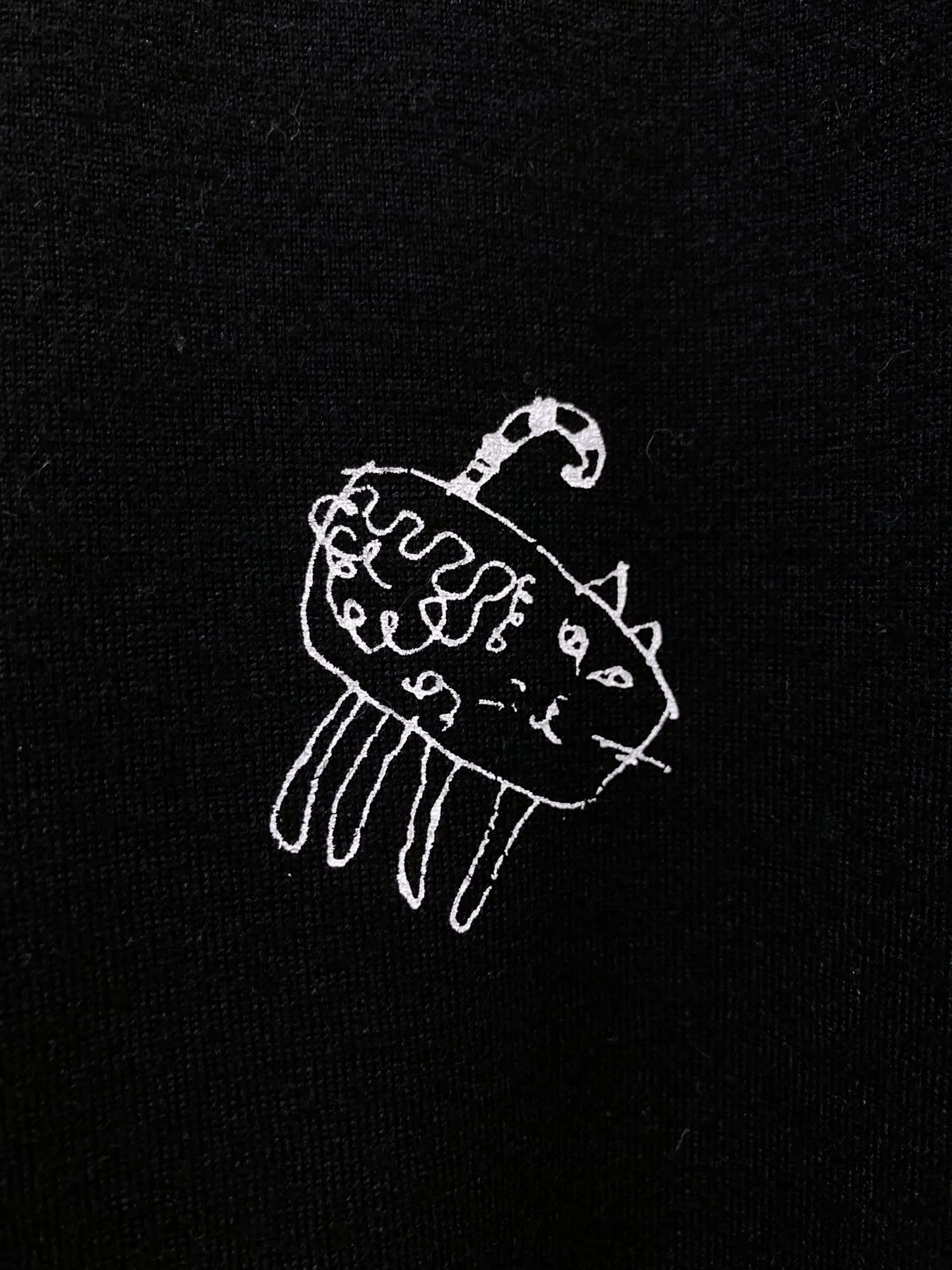 Comme des Garcons AW1989 black wool long sleeve cat top