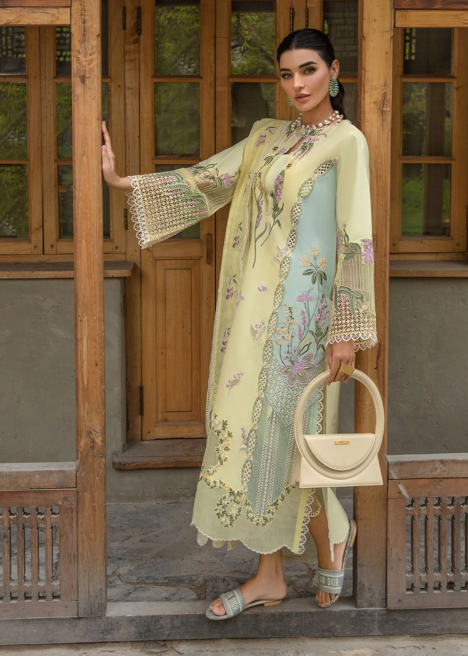 Crimson X Saira Shakira Luxury Lawn – Sun Kissed - Lemon