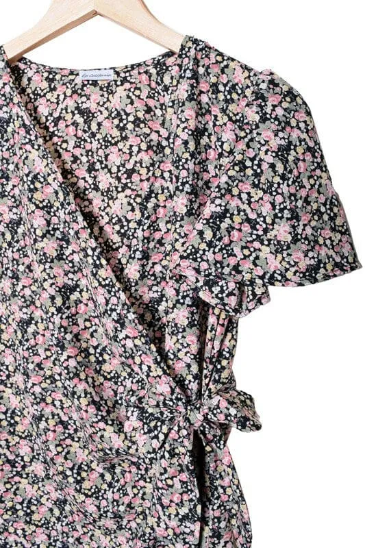 Ditsy Floral Wrap Dress