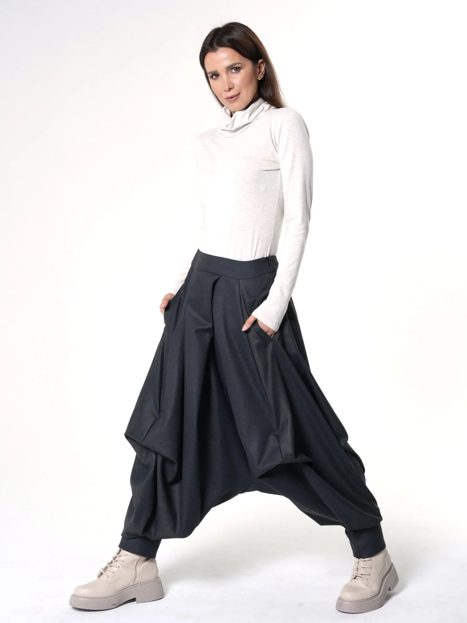 Draped Harem Pants