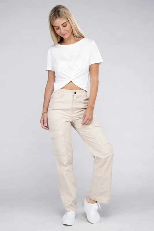 Everyday Wear Elastic-Waist Cargo Pants