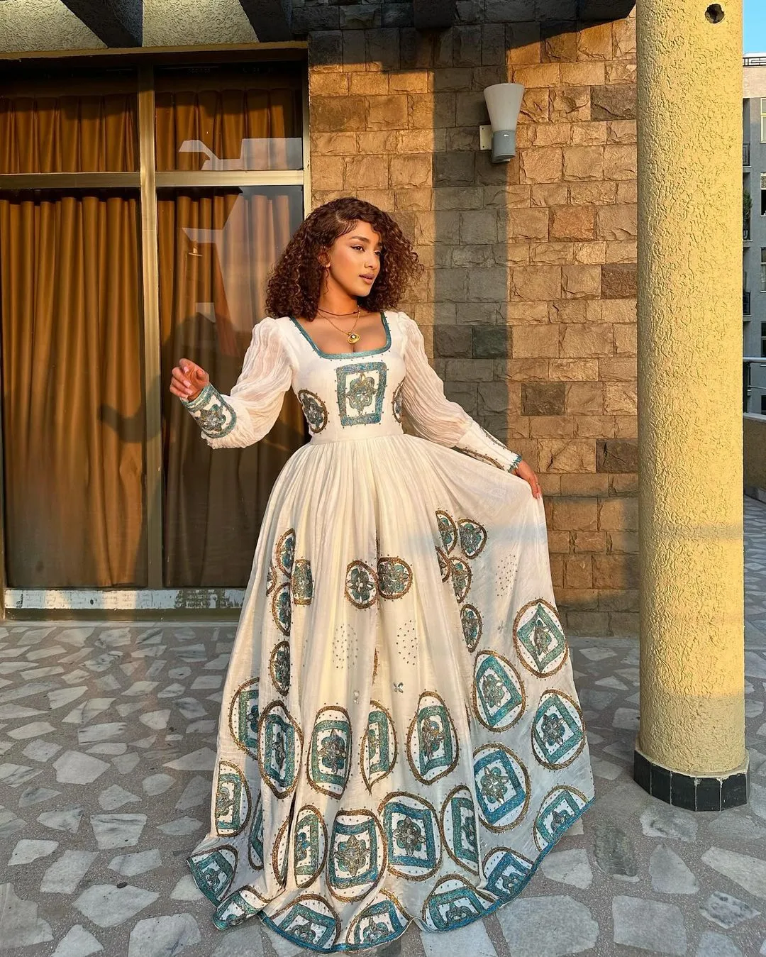 Glittery Exquisite Habesha Dress Style Modern Habesha Kemis Ethiopian Dress Style