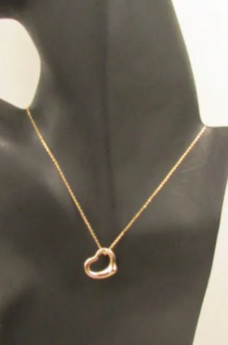 Gold Silver Metal Chain Mini Love Heart Pendant Necklace