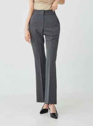 High Waist Boot Cut Slack Pants IU26