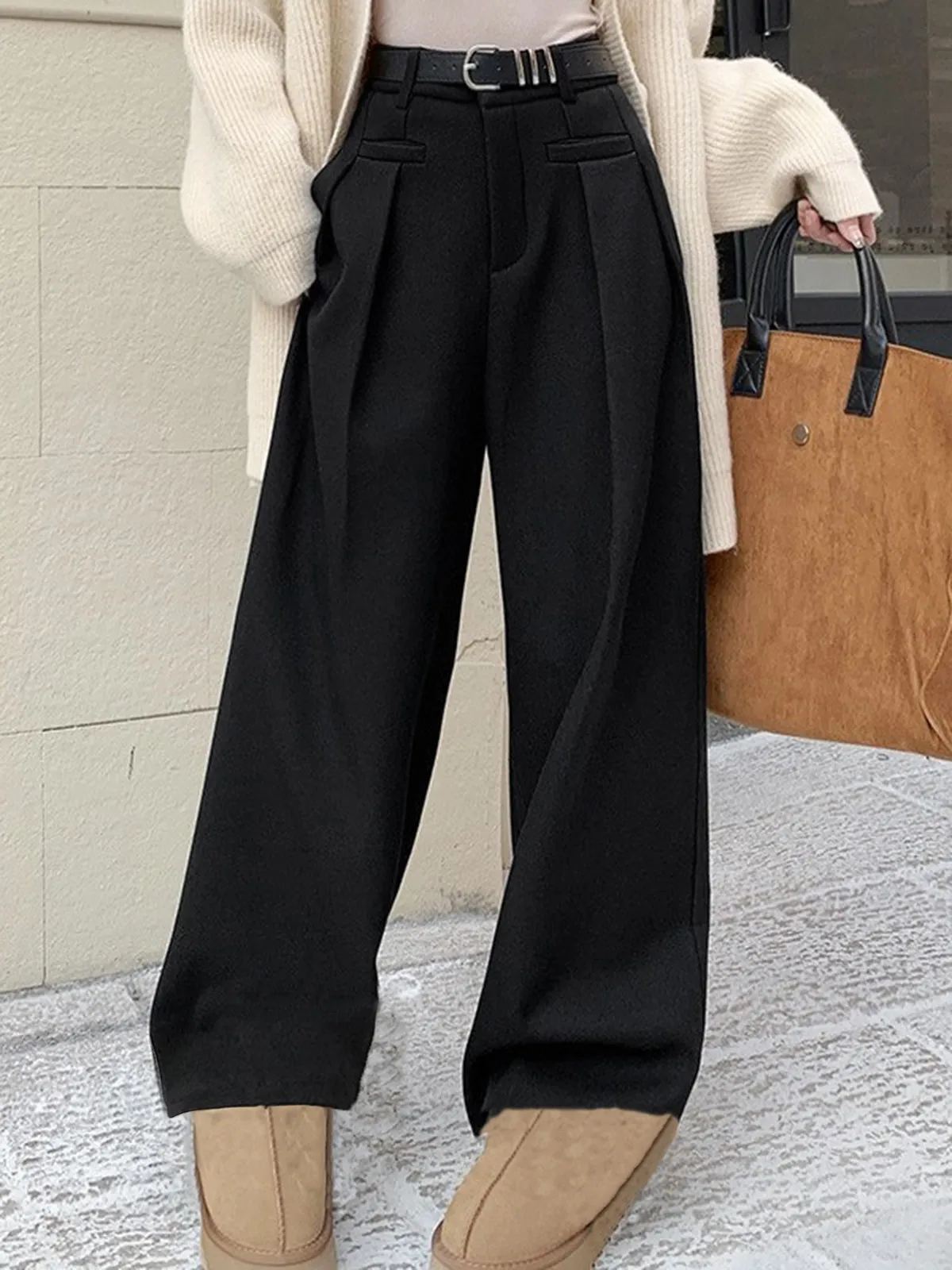 High Waist Graceful Straight Leg Pants