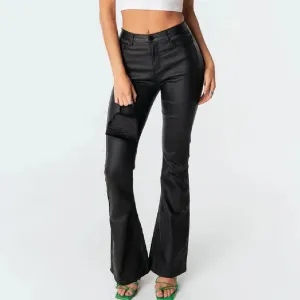 High Waist Skinny Sheepskin Fleece-lined Casual Flared Pants