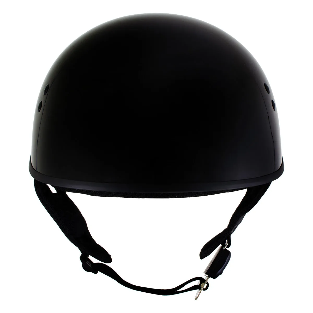 Hot Leathers HLT68 'The O.G.' Gloss Black DOT Half Helmet with Milwaukee Leather MP7922FMSET Heated Balaclava Bundle