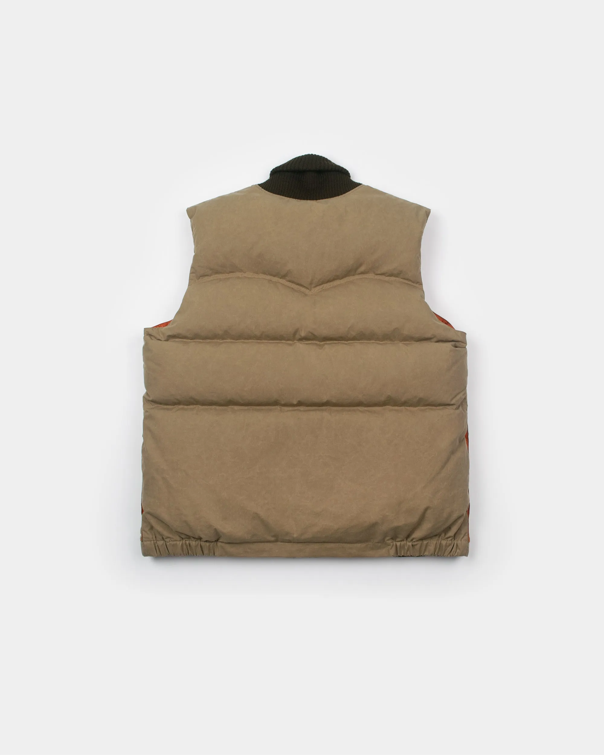 Italian Vest – Dry Wax Cotton - Golden Khaki & Brown