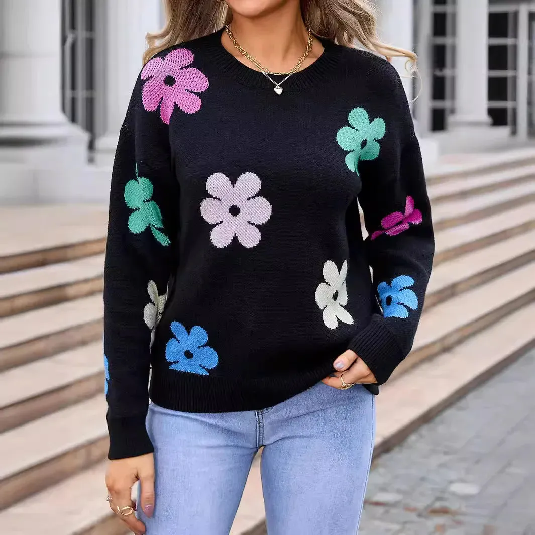 Ivyshape | Casual Flower Crochet Sweater