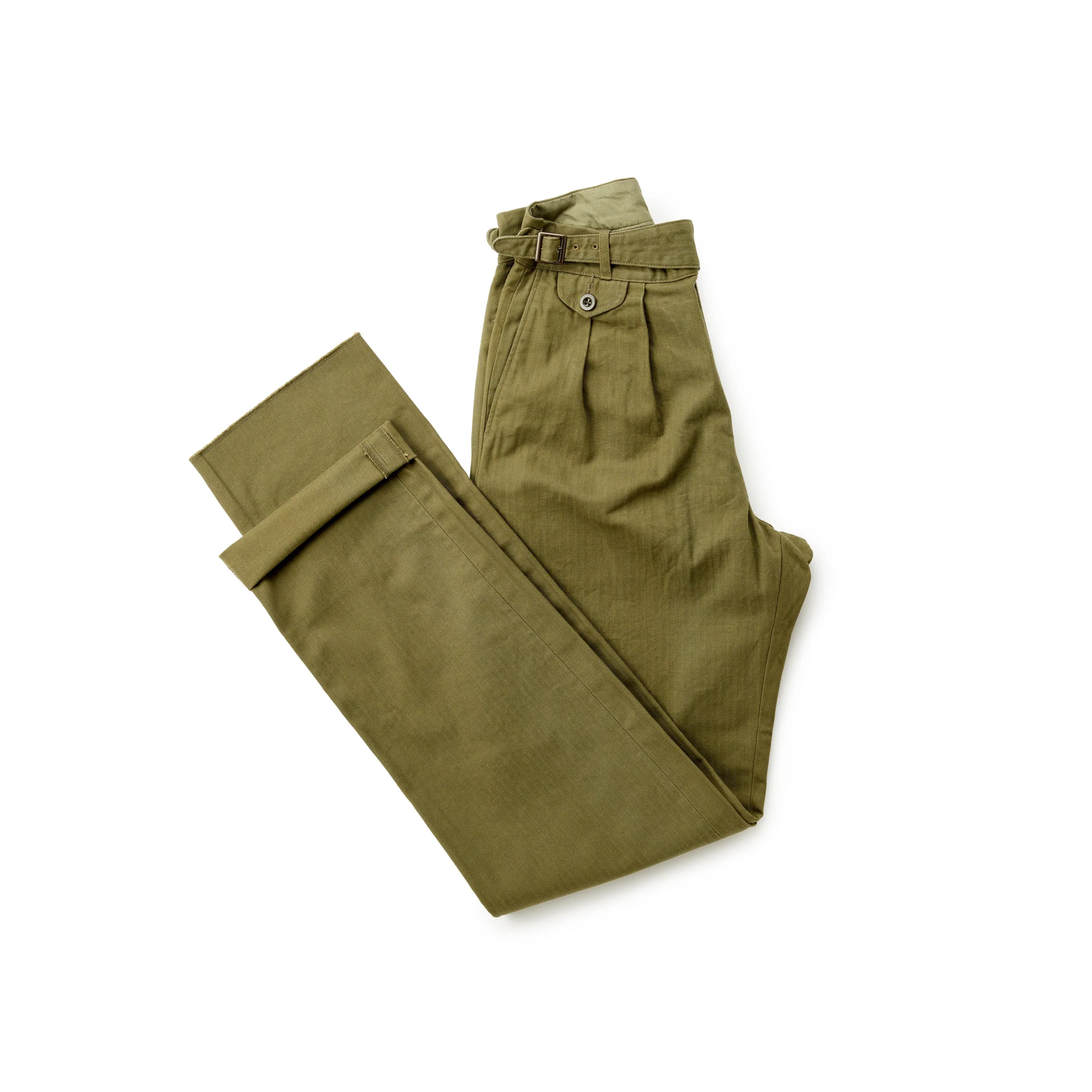 Kenneth Field Olive Herringbone Gurkha III Trousers