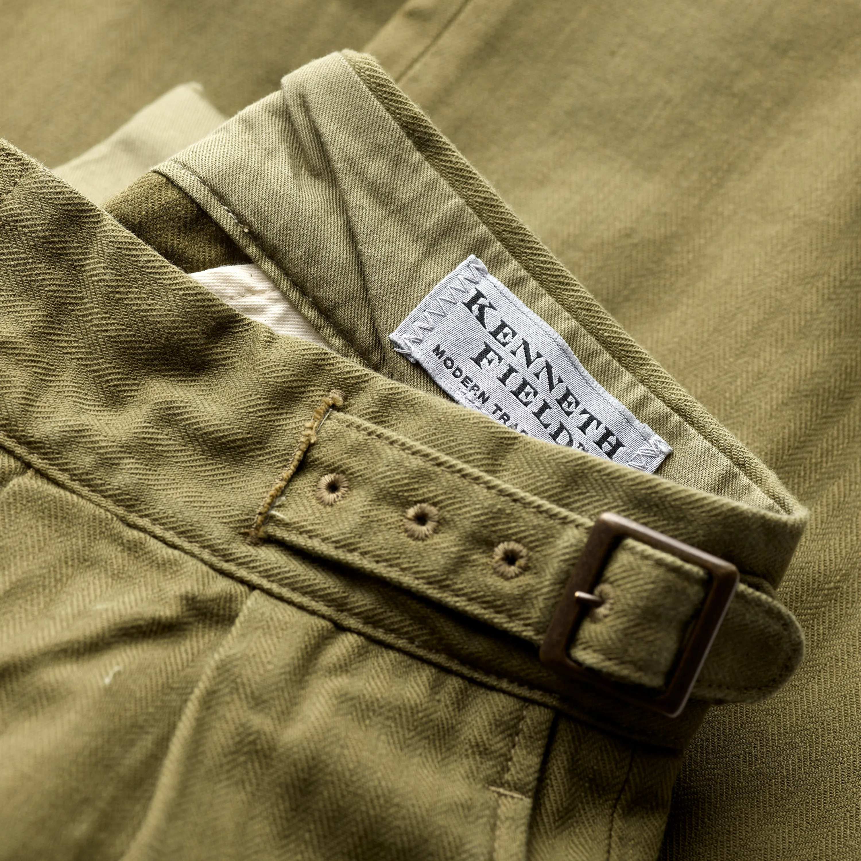 Kenneth Field Olive Herringbone Gurkha III Trousers