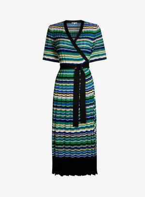 Knitted maxi wrap dress - S