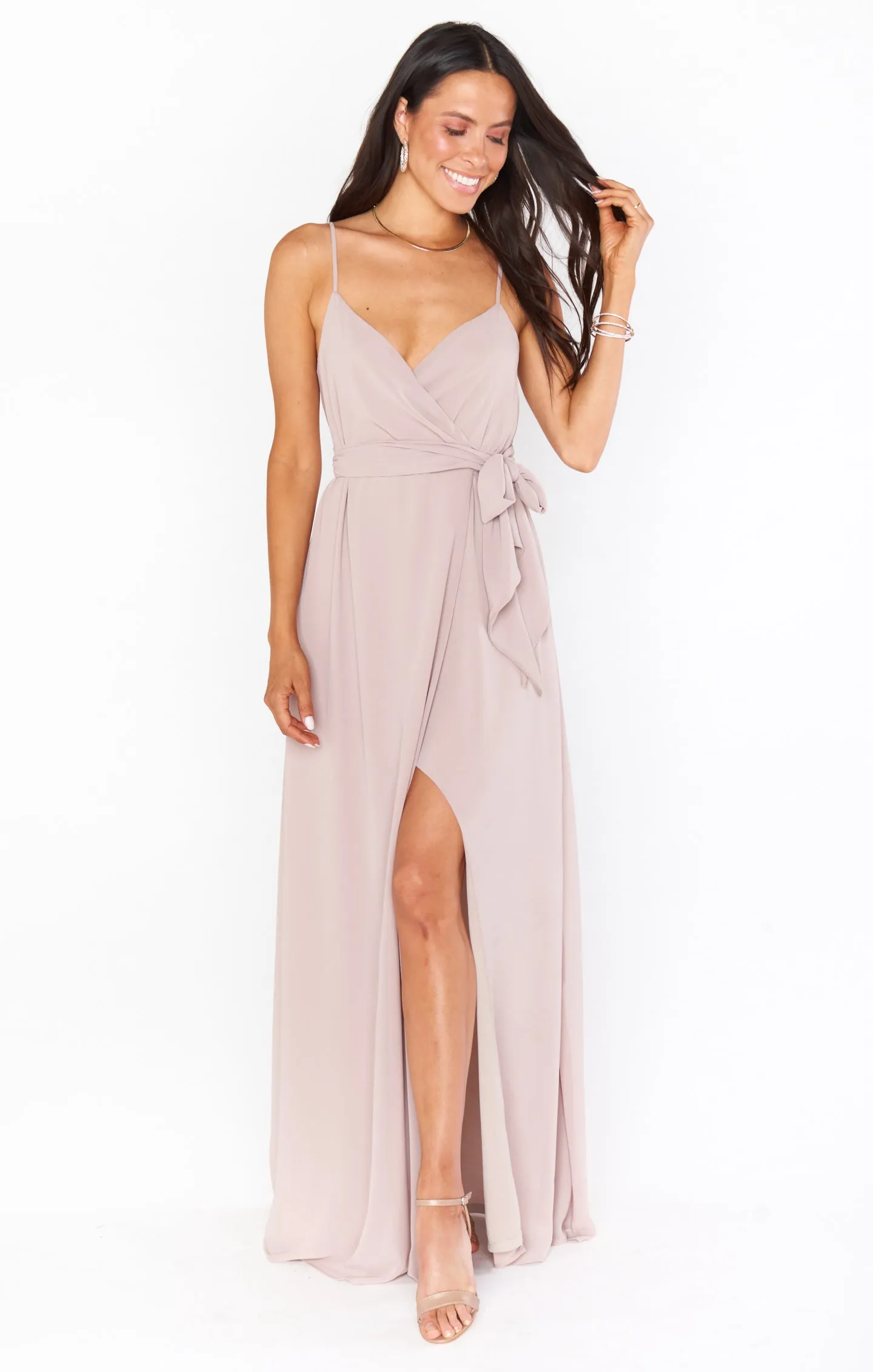 Liz Maxi Dress ~ Soft Beige Chiffon