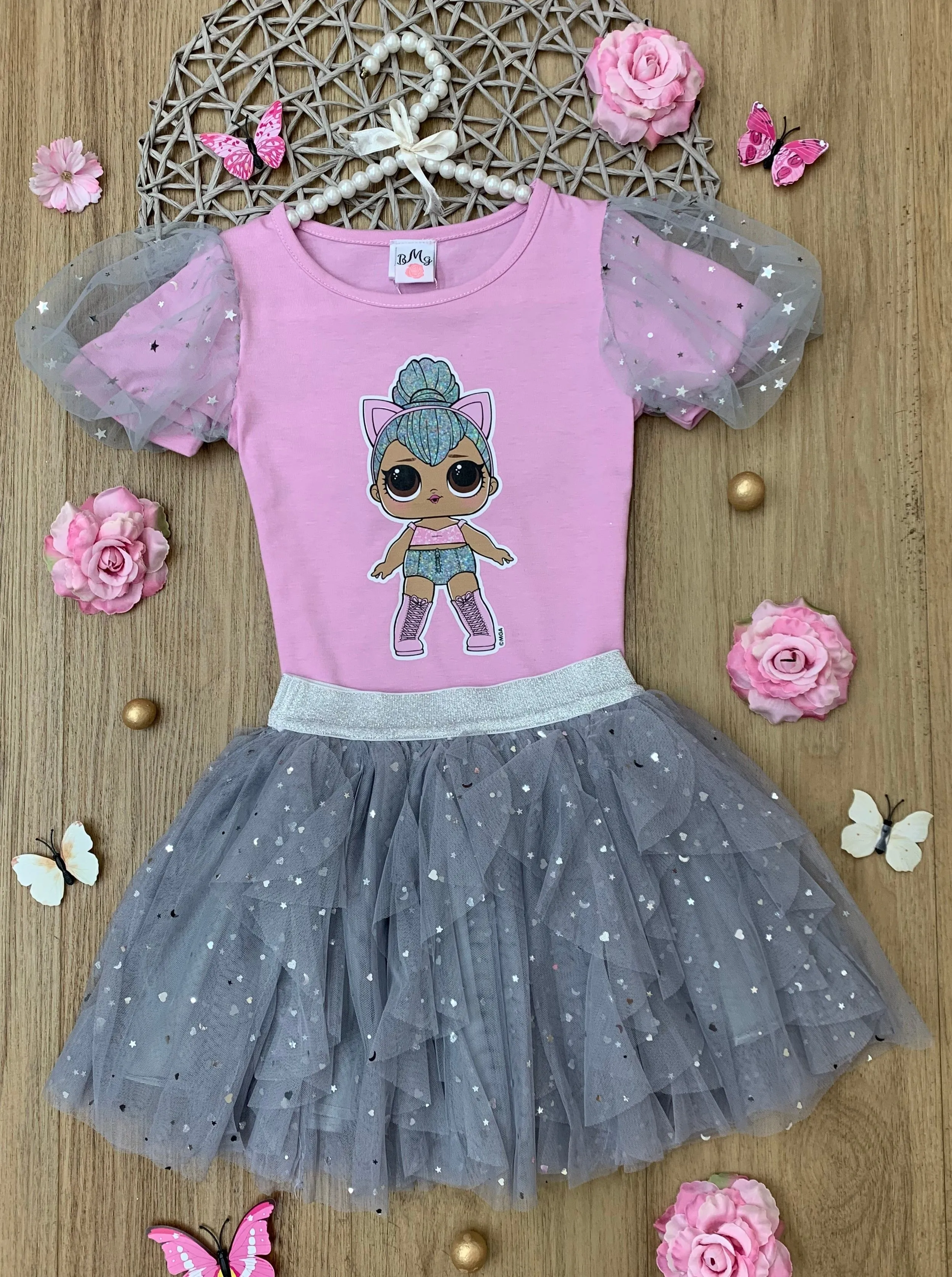 L.o.l. Surprise! Kitty Queen Sparkle Tulle Skirt Set