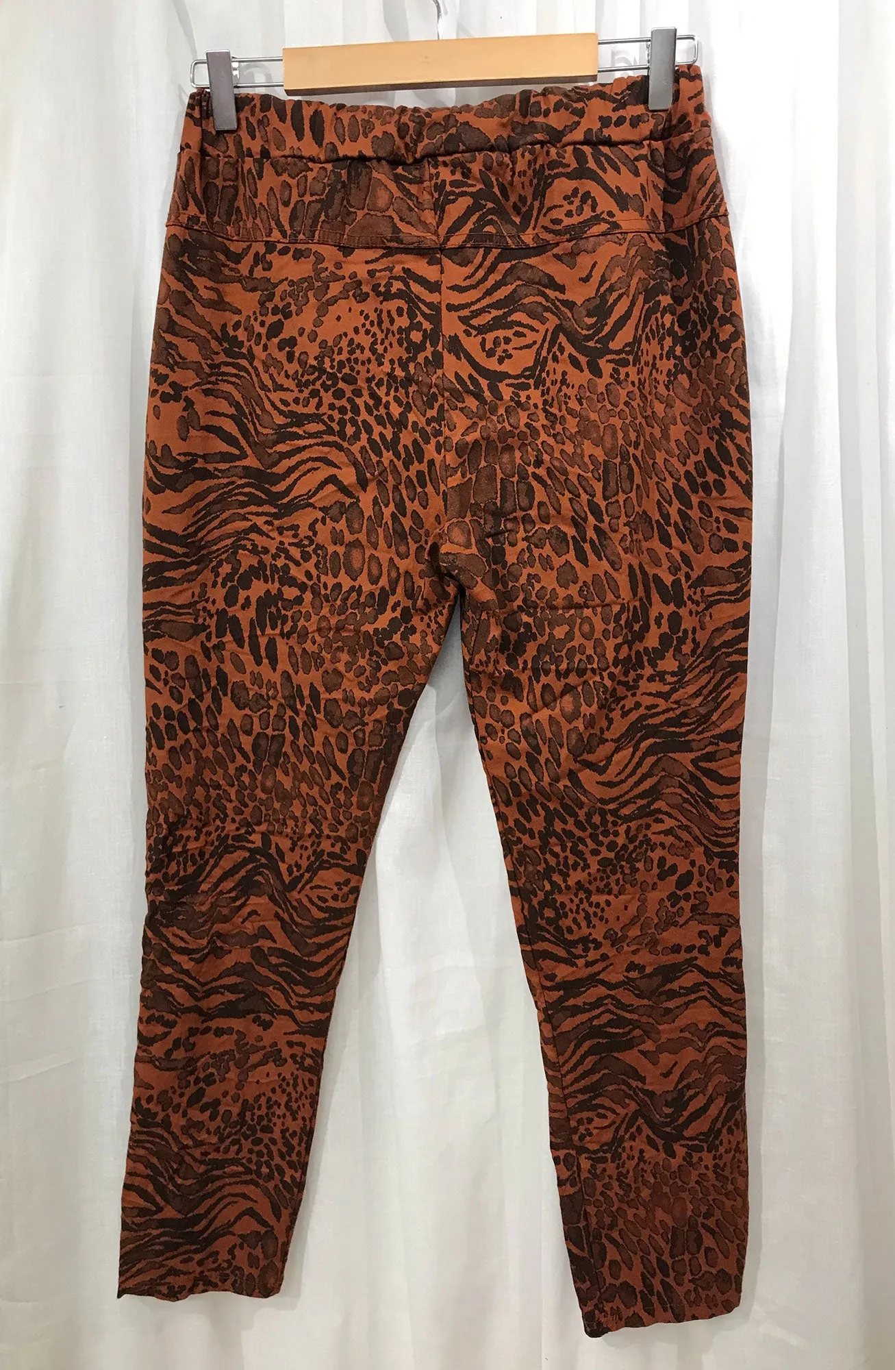 Magic Trousers - Ditsy Leopard Print - Burnt Orange