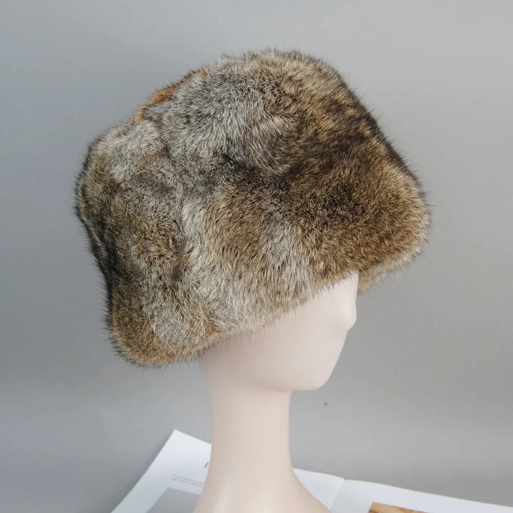 New Fashion Warm Beanies Cap For Winter Warm Natural Fur Cap Headgear