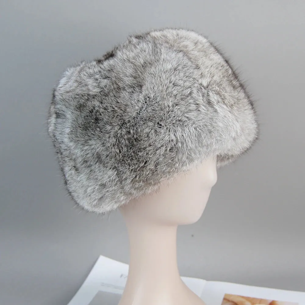 New Fashion Warm Beanies Cap For Winter Warm Natural Fur Cap Headgear