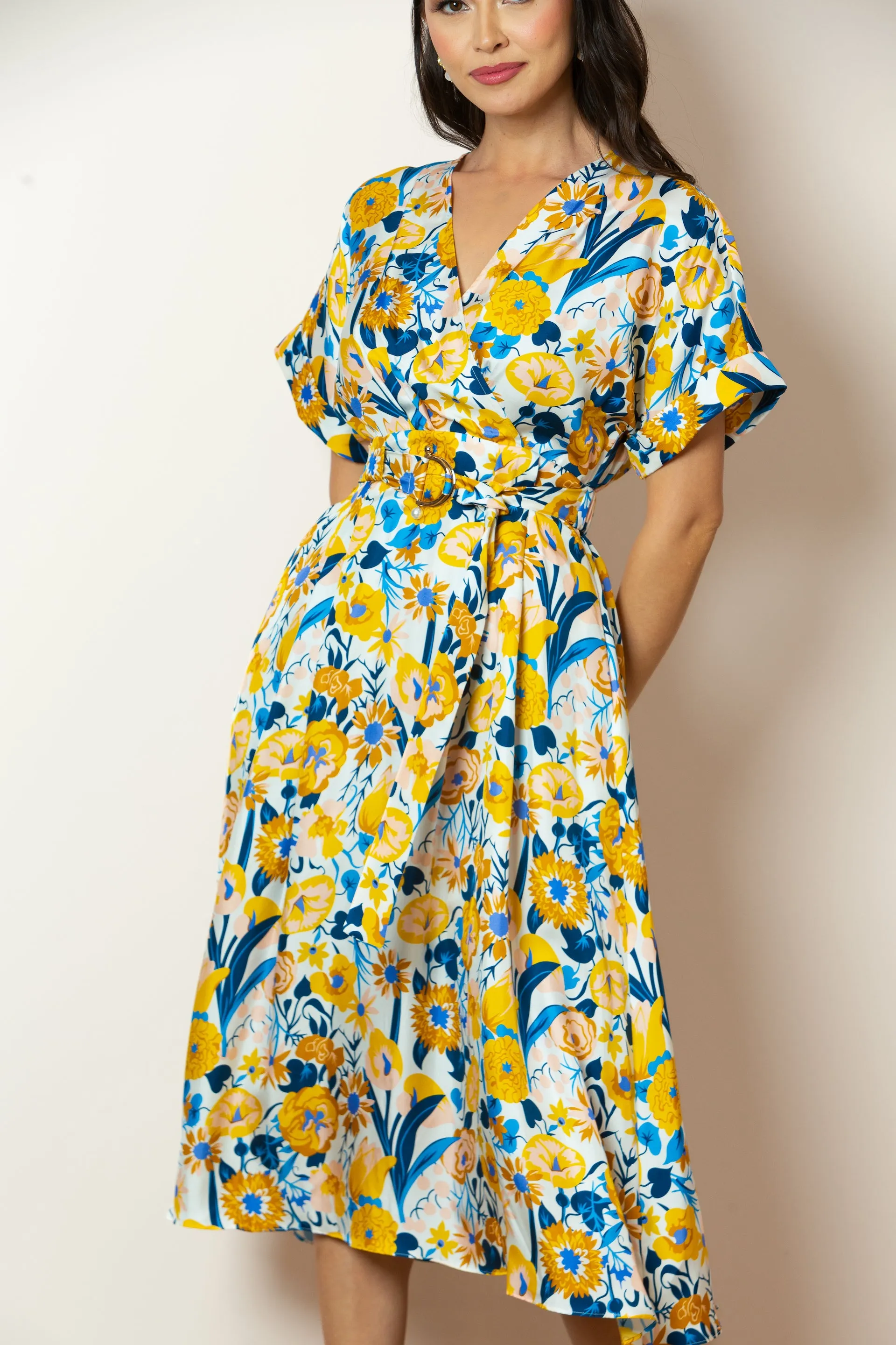 Nova Kimono Sleeve Silk Dress