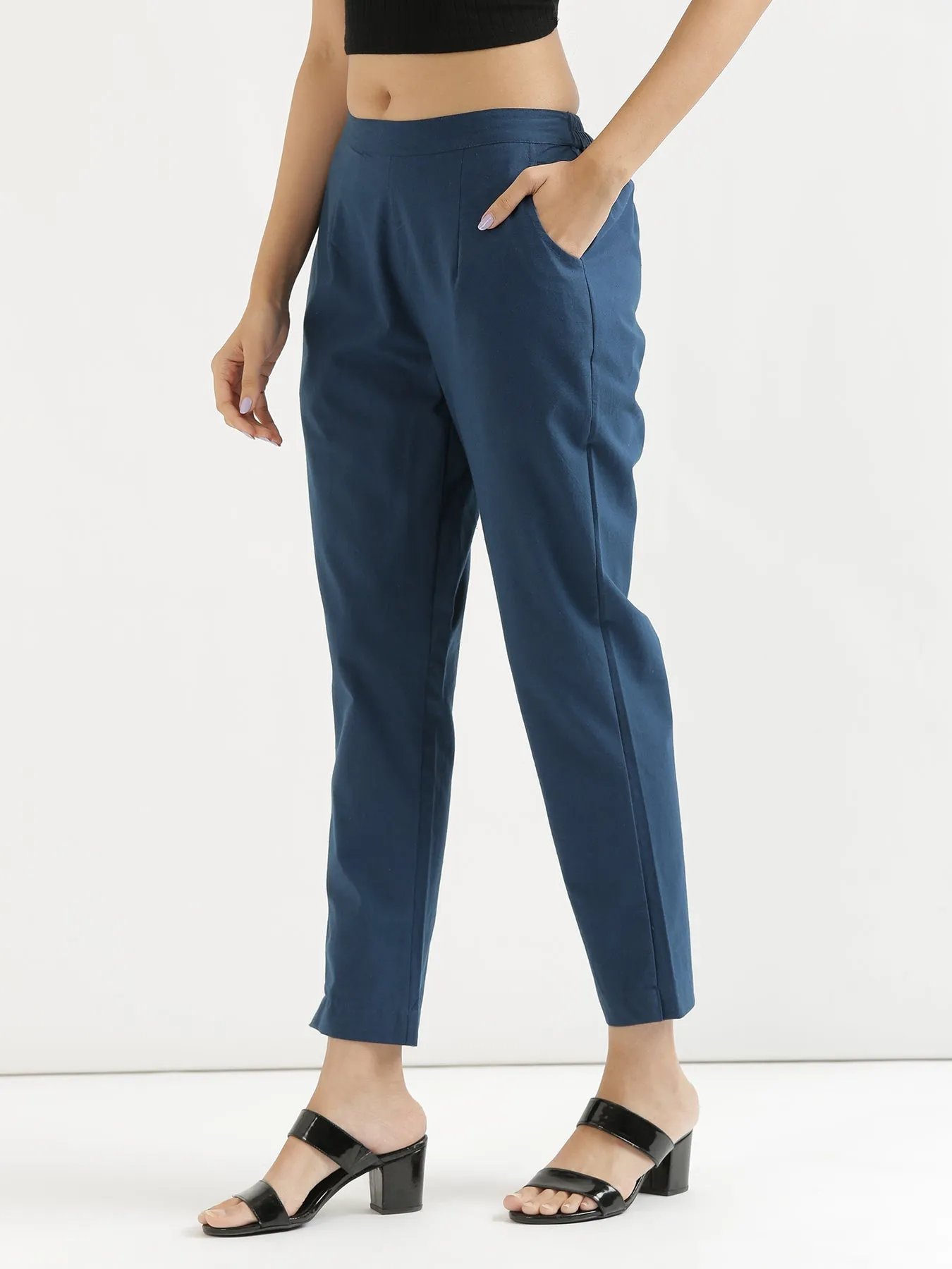 Peacock Blue Cotton Pant