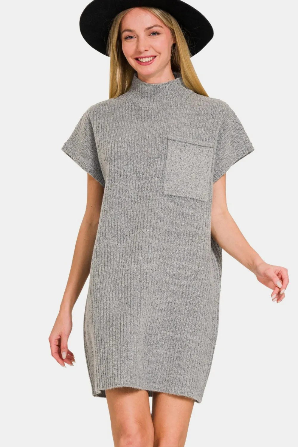 Picadilly Sweater Mini Dress in Grey